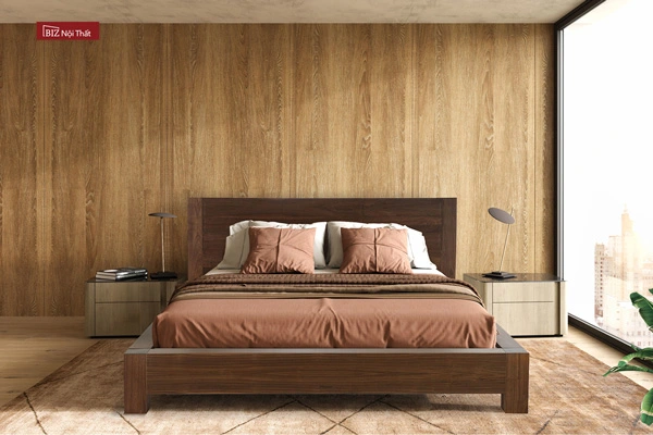 Giường gỗ óc chó xuất khẩu Nhật Bản Walnut-02 - BIZ Nội Thất - Công Ty TNHH BIZ Nội Thất