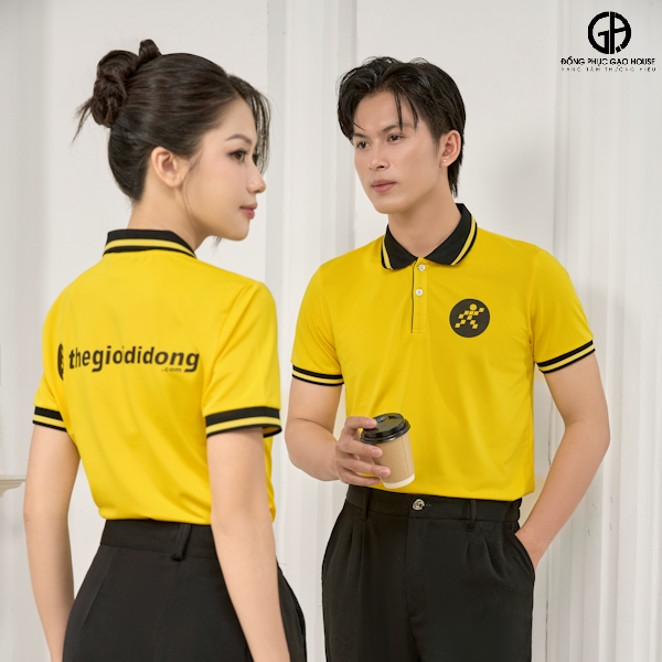 Áo đồng phục công ty air cool màu vàng