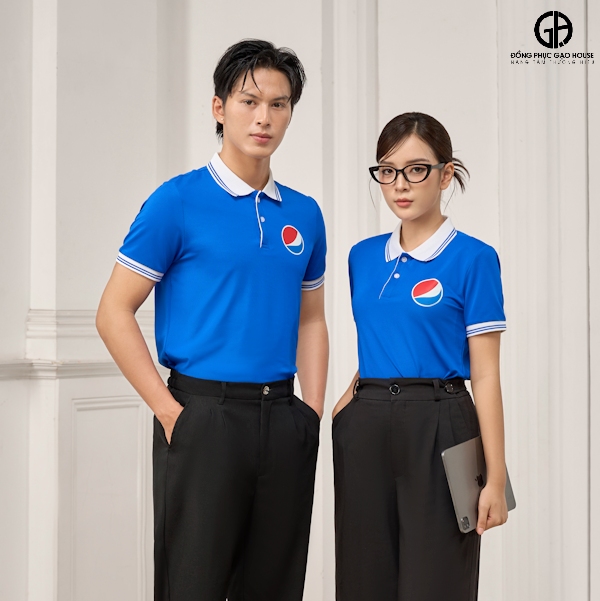 Áo đồng phục công ty air cool màu xanh dương