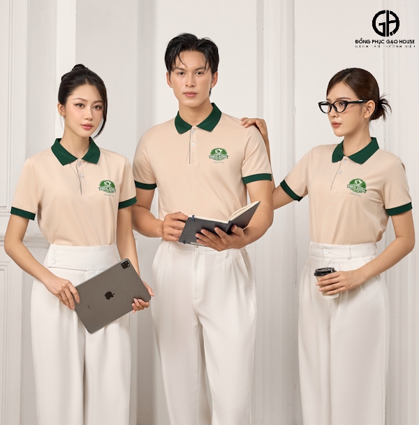Áo phông đồng phục màu đỏ đô mini so thời trang