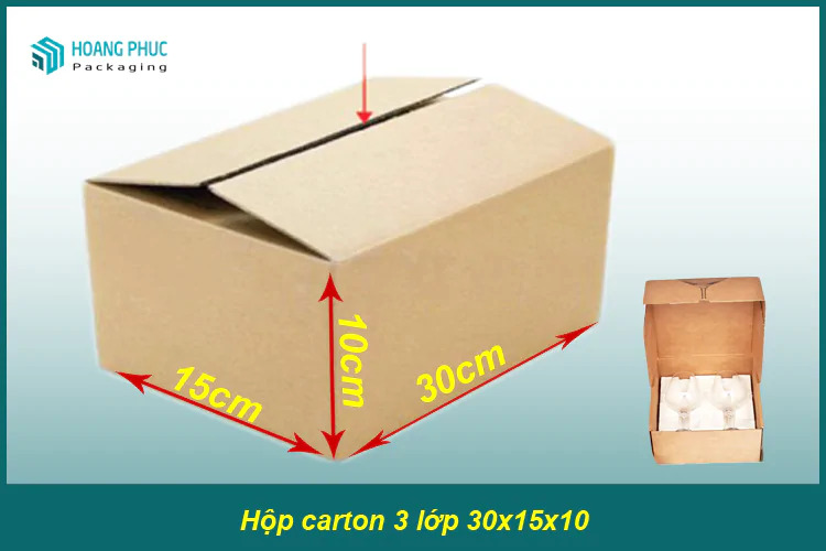 Thùng Carton 3 lớp 30x15x10