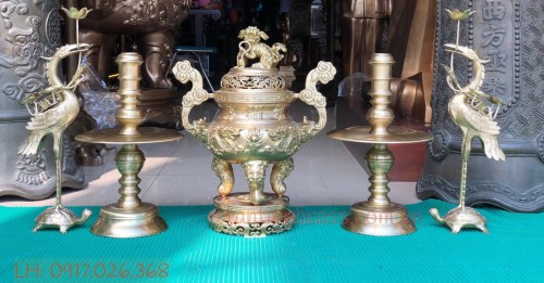 Bộ ngũ sự rồng chấu mặt nguyệt mộc