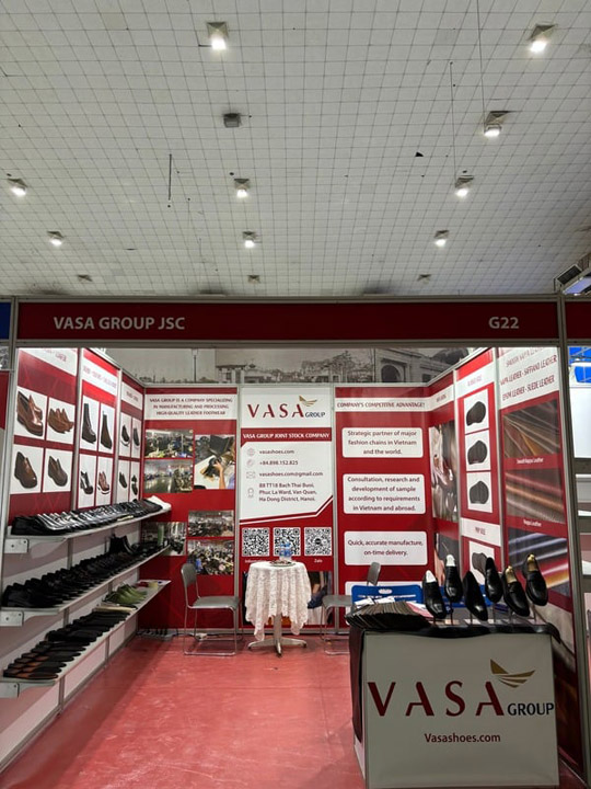 Gian hàng của Vasa Group tại Hội chợ Triển lãm Da giày quốc tế 2023