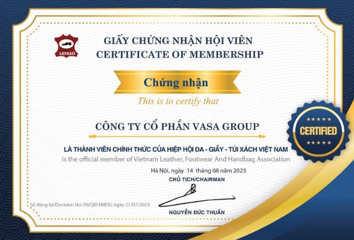 Vasashoes trở thành thành viên chính thức của LEFASO