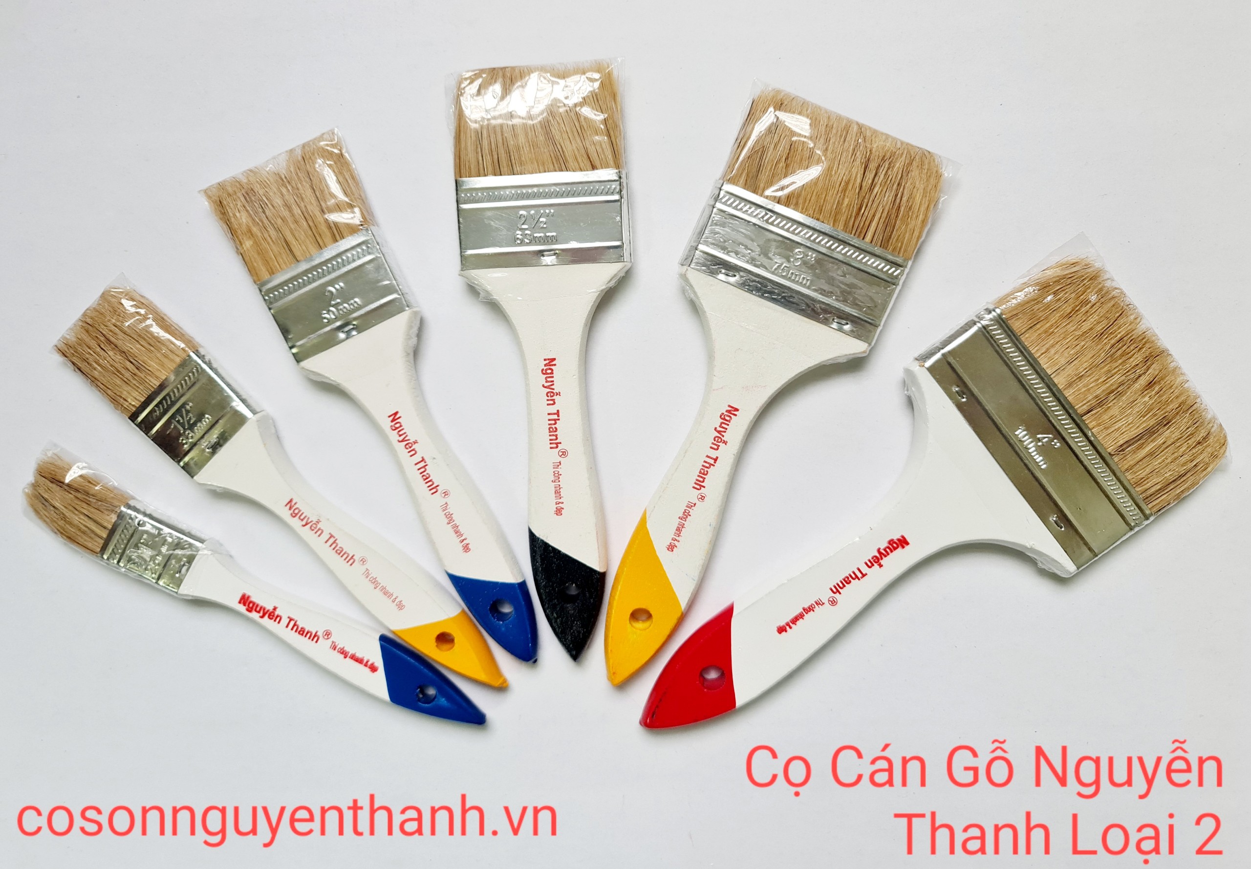 Cọ cán gỗ  Nguyễn Thanh loại 2 - Công Ty TNHH Cọ Sơn Nguyễn Thanh