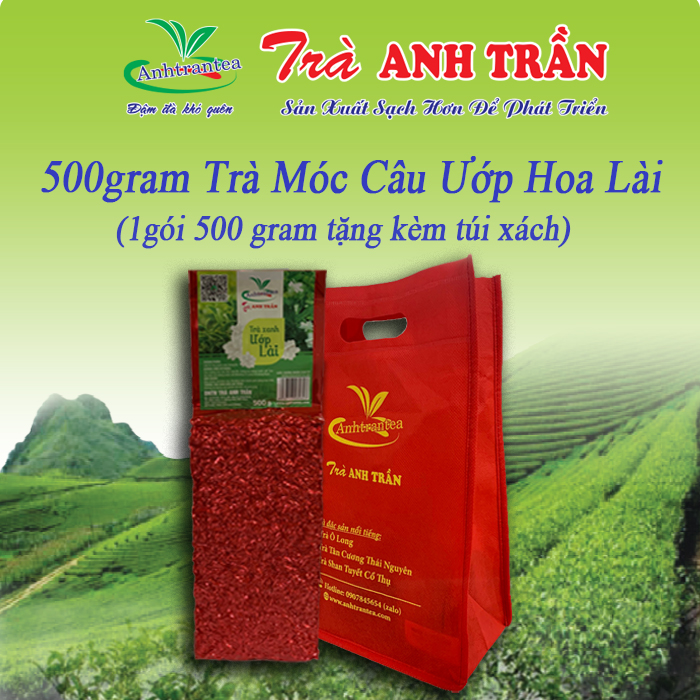 Trà móc câu Thái Nguyên ướp hoa lài tươi 500g