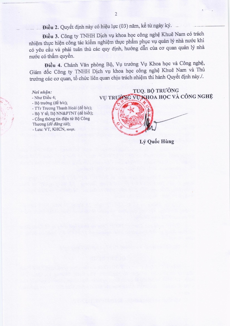  - Kiểm Nghiệm Khuê Nam - Công Ty TNHH Dịch Vụ Khoa Học Công Nghệ Khuê Nam