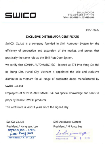 SWICO - Cửa Cổng Tự Động Golden Việt - Công Ty Cổ Phần Golden Việt