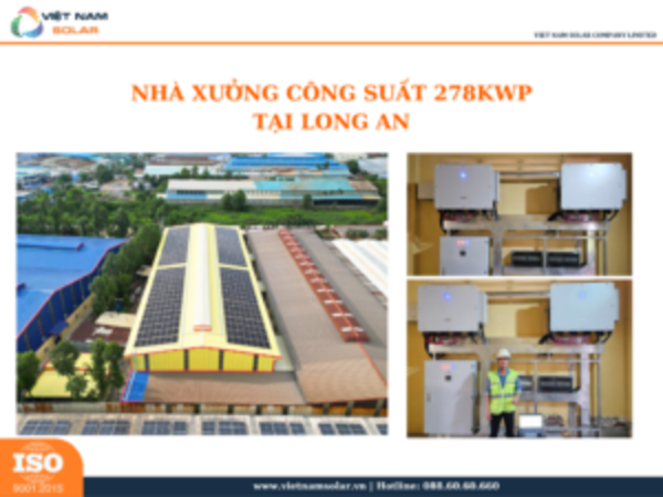 Công suất 278 kWp tại Long An - Điện Năng Lượng Mặt Trời Việt Nam Solar - Công Ty TNHH Việt Nam Solar