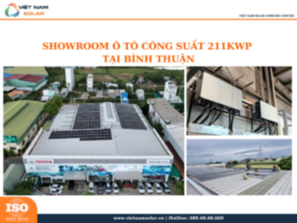 Dự án 211 kWp tại Toyota Bình Thuận - Điện Năng Lượng Mặt Trời Việt Nam Solar - Công Ty TNHH Việt Nam Solar