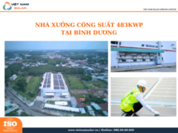 Nhà xưởng 483 kWp tại Bình Dương - Điện Năng Lượng Mặt Trời Việt Nam Solar - Công Ty TNHH Việt Nam Solar