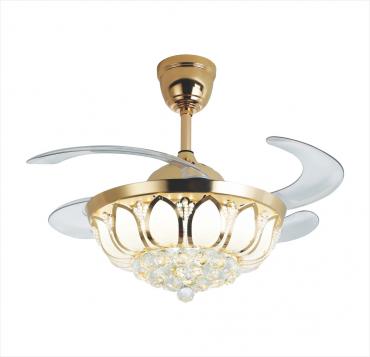 Quạt trần cánh xếp đèn led