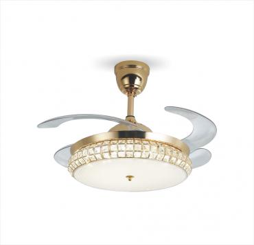 Quạt trần cánh xếp đèn led