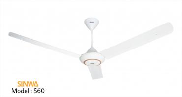 Quạt trần cánh sắt S60 trắng