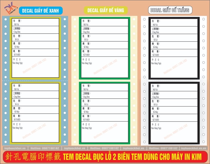 In tem Decal đục lỗ - Chi Nhánh Đồng Nai - Công Ty TNHH Một Thành Viên Phước Khởi