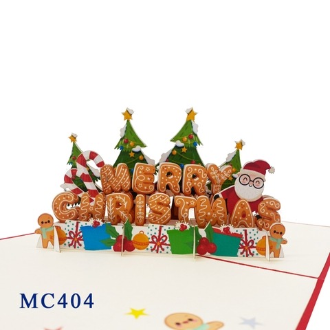 Thiệp 3D giáng sinh Merry Christmas