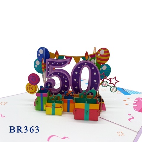Thiệp 3D sinh nhật hình số tuổi