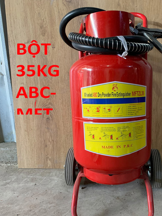 Bình bột ABC chữa cháy 35kg có xe đẩy