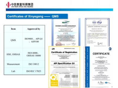 Chứng chỉ, chứng nhận - Zhejiang Pacific Special Steel Co., Ltd