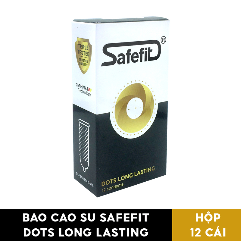 Bao cao su Safefit Dots Longlasting hộp 12 cái - Vật Tư Y Tế VRT - Công Ty TNHH Công Nghệ Cao Su Việt Nam