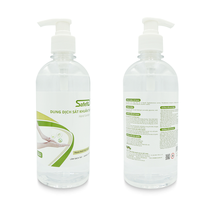 Nước rửa tay diệt khuẩn Safefit 500ml - Vật Tư Y Tế VRT - Công Ty TNHH Công Nghệ Cao Su Việt Nam