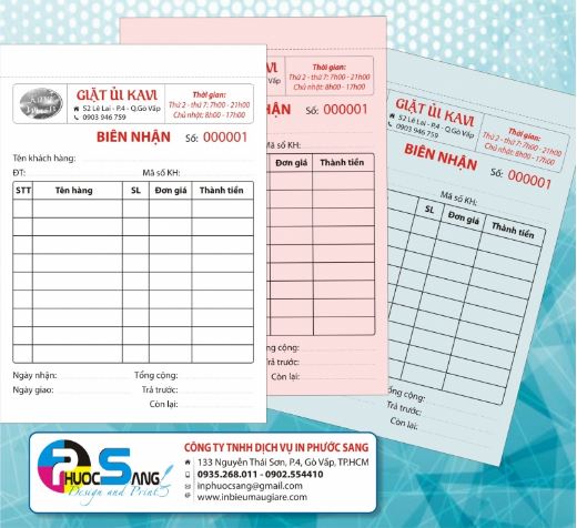 In biểu mẫu - In ấn Phước Sang - Công Ty TNHH Dịch Vụ In Phước Sang
