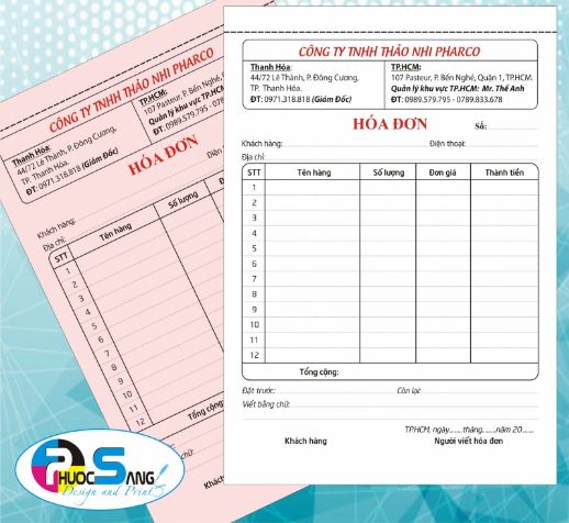 In biểu mẫu - In ấn Phước Sang - Công Ty TNHH Dịch Vụ In Phước Sang