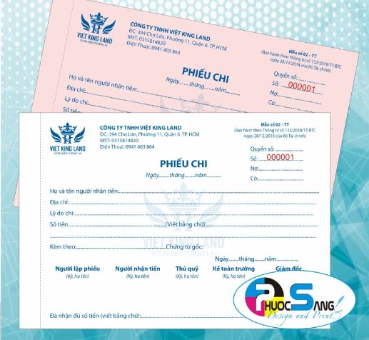 In biểu mẫu - In ấn Phước Sang - Công Ty TNHH Dịch Vụ In Phước Sang