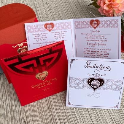In thiệp mời màu đỏ nhung - In ấn Phước Sang - Công Ty TNHH Dịch Vụ In Phước Sang