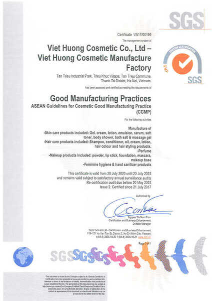 CGMP - Mỹ Phẩm Việt Hương - Công Ty TNHH Mỹ Phẩm Việt Hương