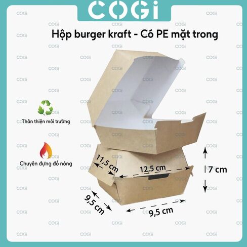 Hộp burger kraft 1PE - Ly Giấy Tô Giấy COGI - Công Ty TNHH COGI