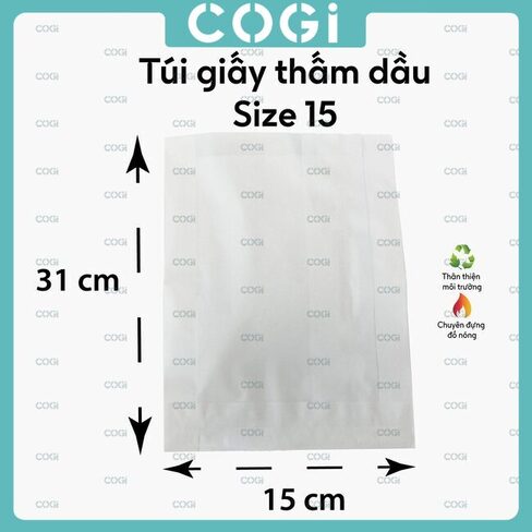Túi giấy thấp dầu size 15 - Ly Giấy Tô Giấy COGI - Công Ty TNHH COGI