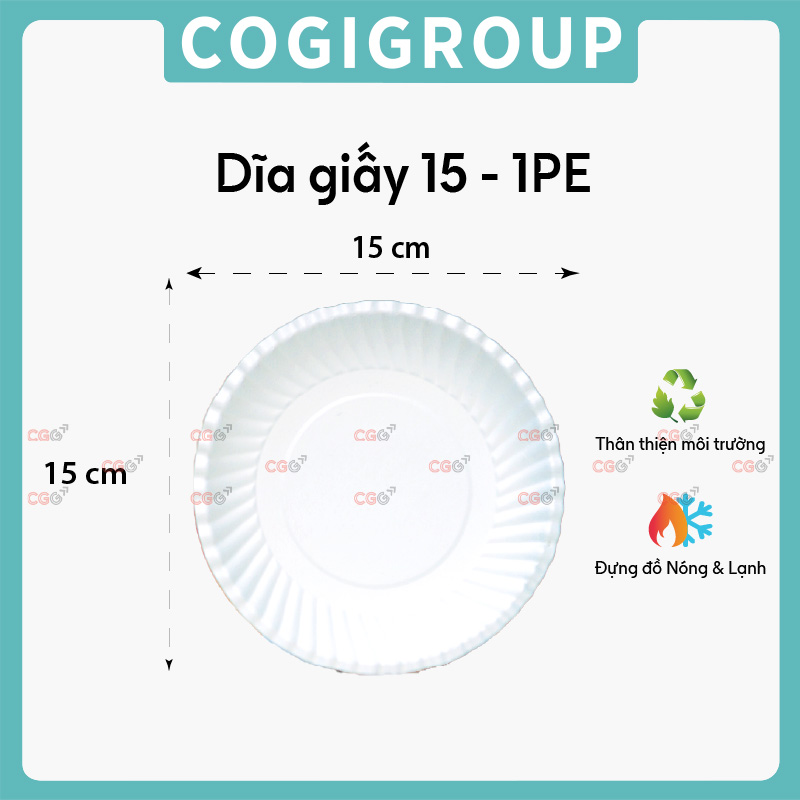 Dĩa giấy 15 - 1PE