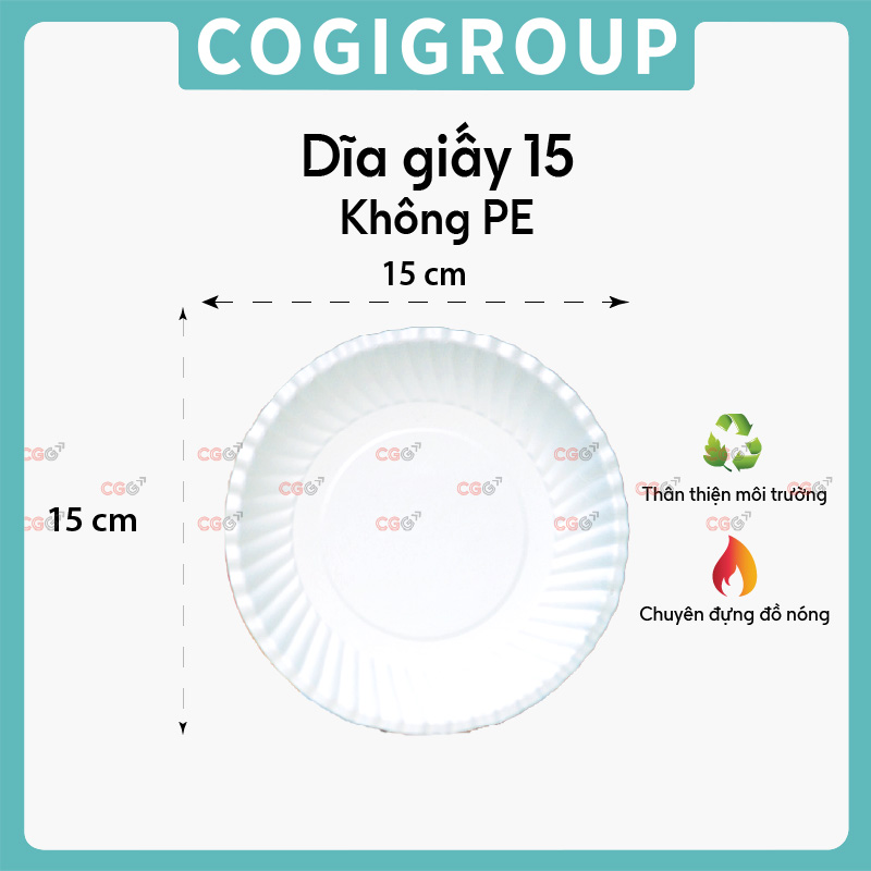 Dĩa giấy 15 không PE