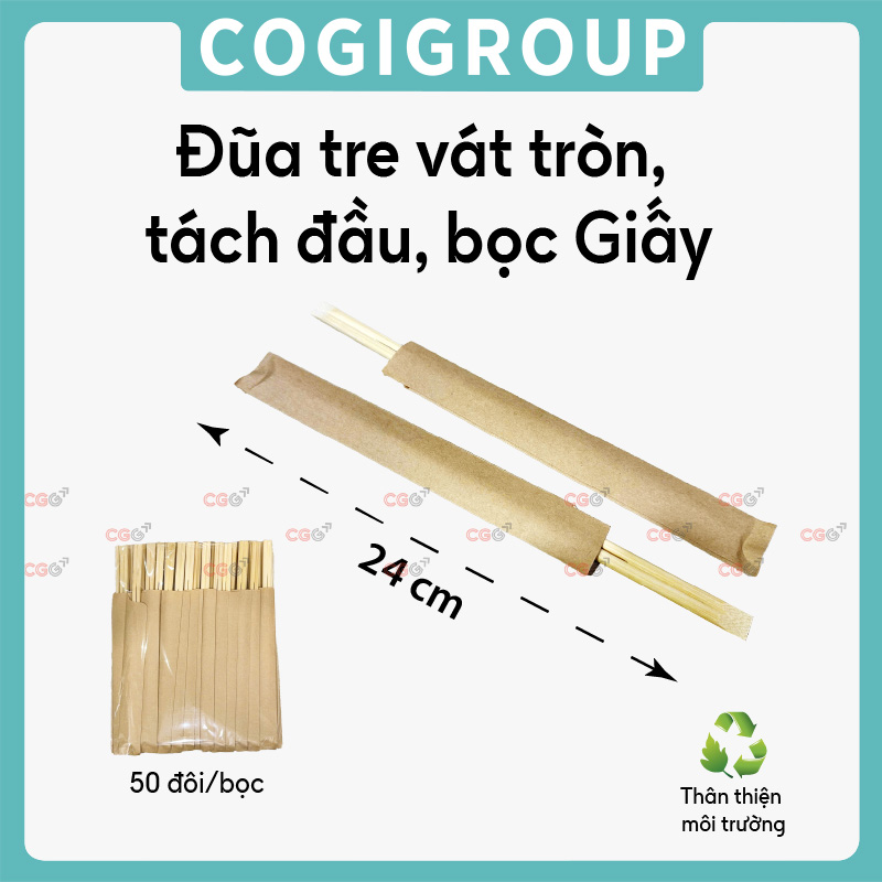 Đũa xe vát tròn, tách đầu, bọc giấy