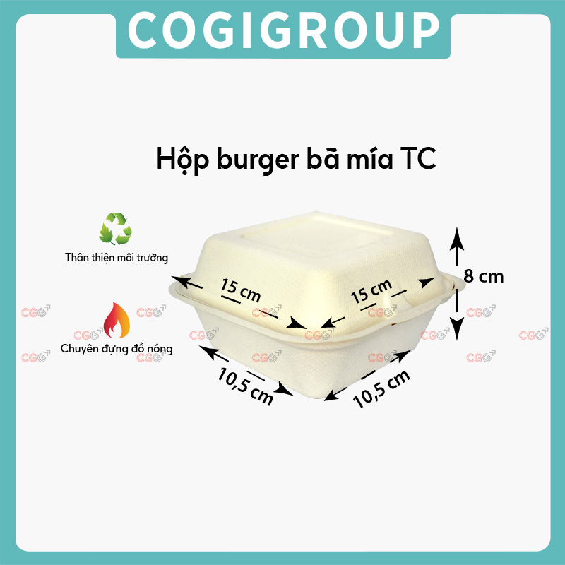 Hộp Burger bã mía
