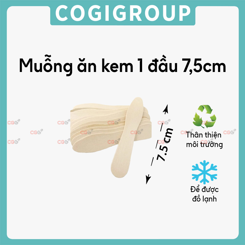 Muỗng ăn kem 1 đầu 7.5cm