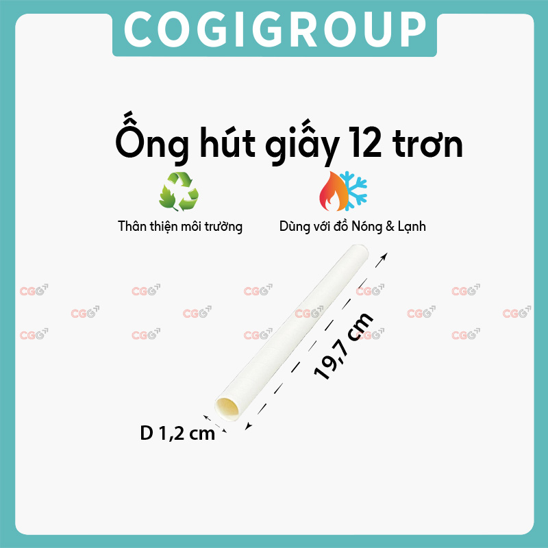 Ống hút giấy 12 trơn