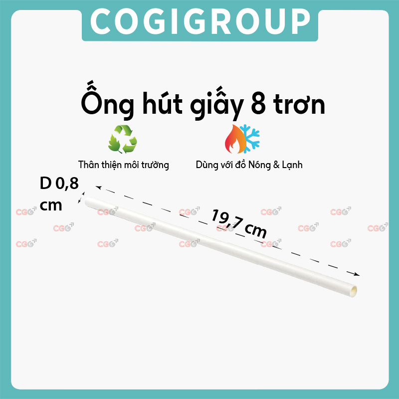 Ống hút giấy 8 trơn