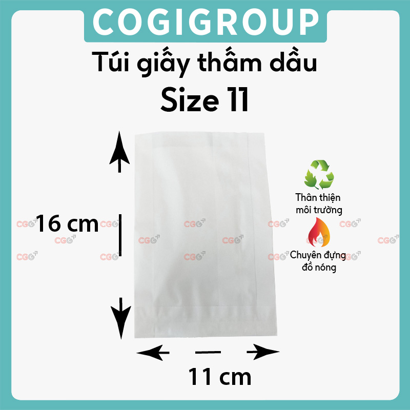 Túi giấy thấm dầu size 11