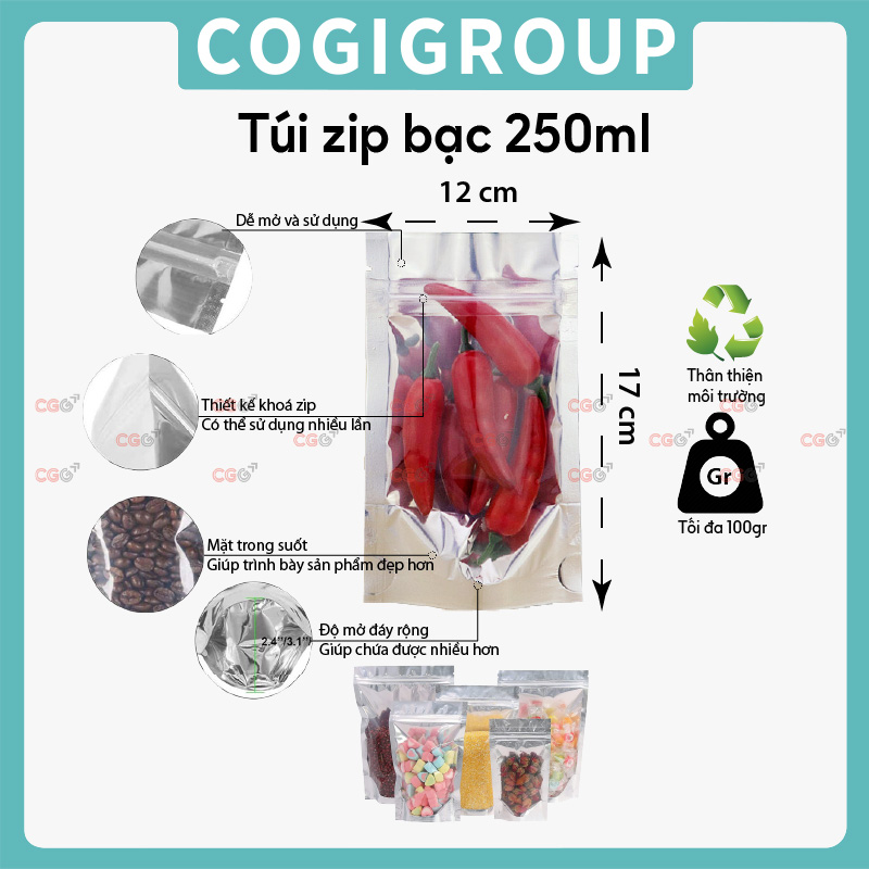 Túi Zip bạc 250ml