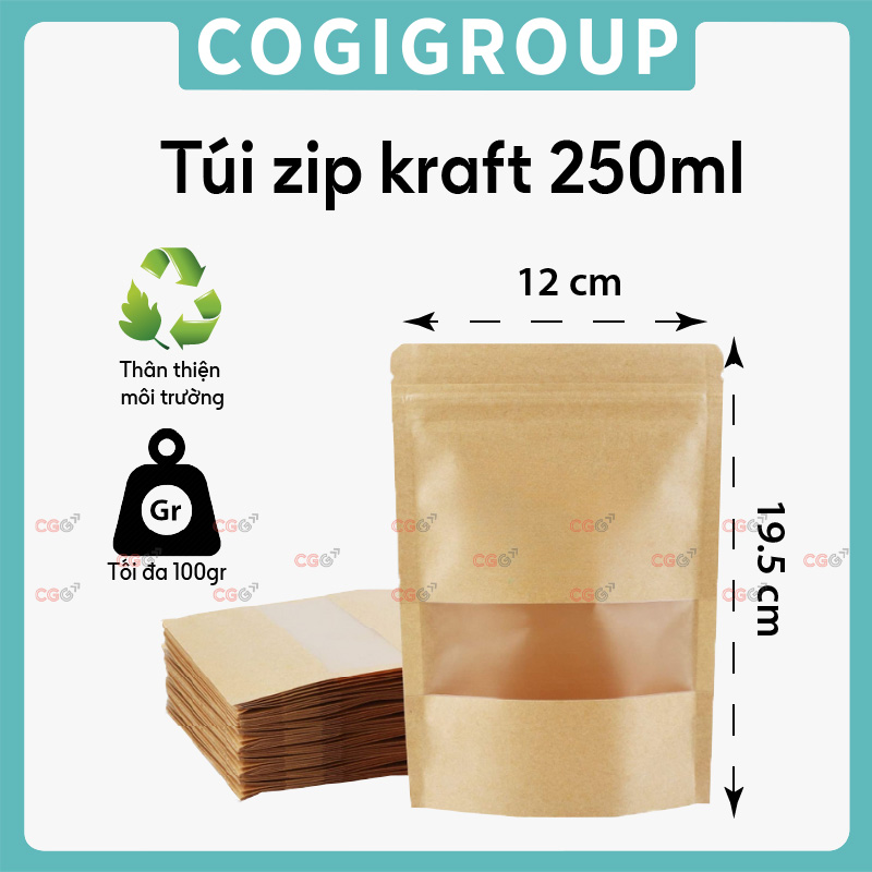 Túi Zip Kraft 250ml