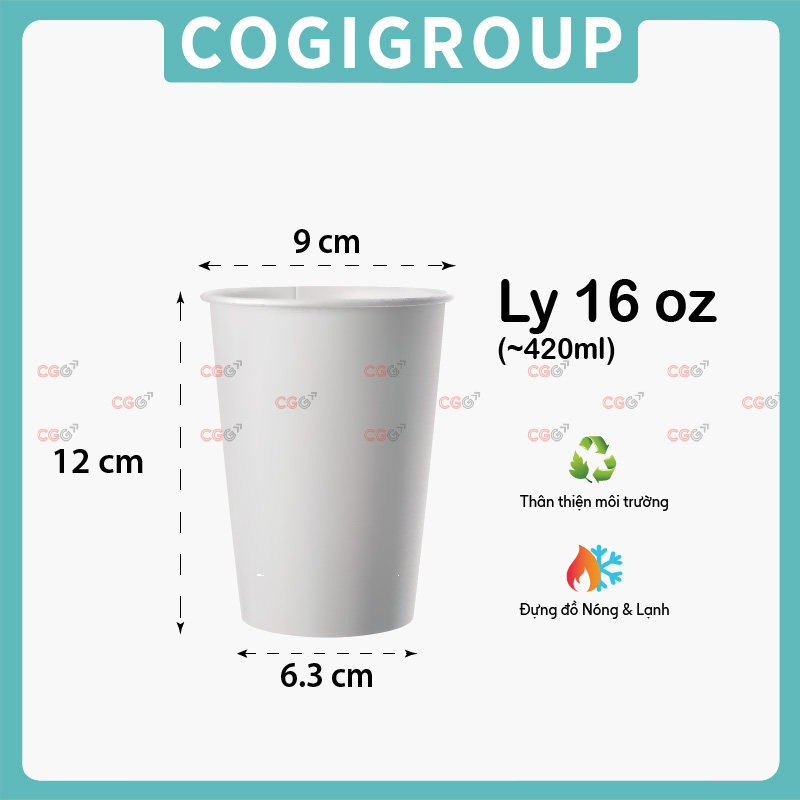 Ly giấy trắng 16oz