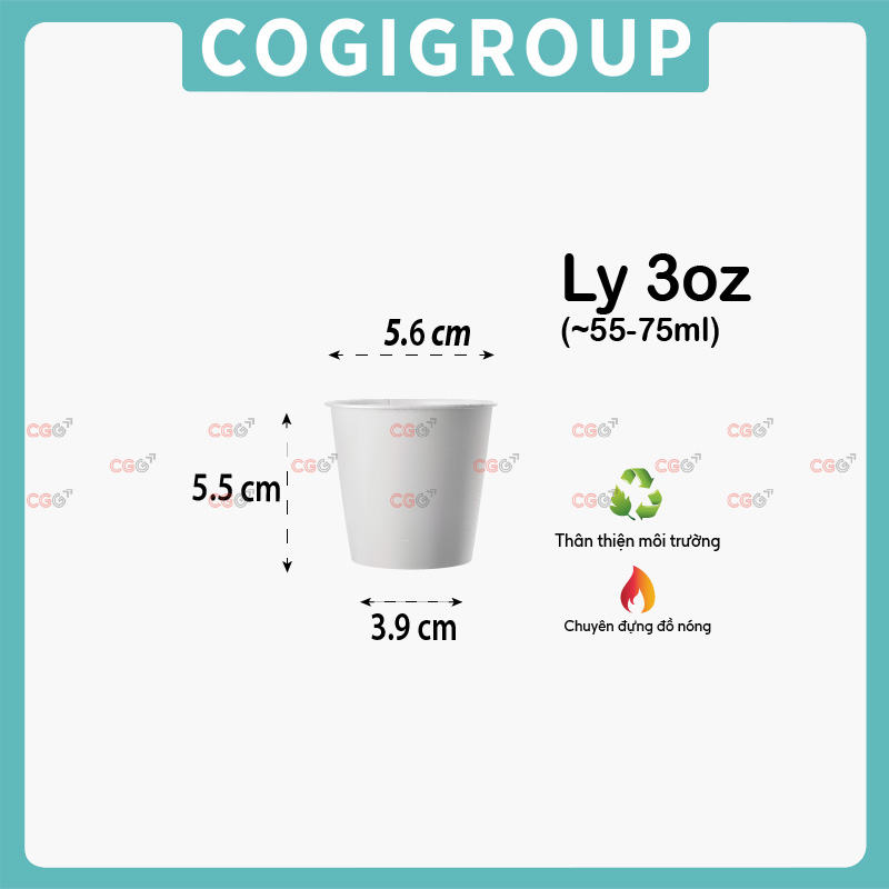 Ly giấy trắng 3oz