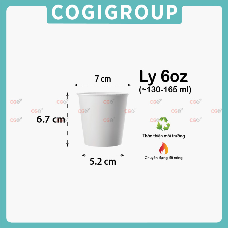 Ly giấy trắng 6oz