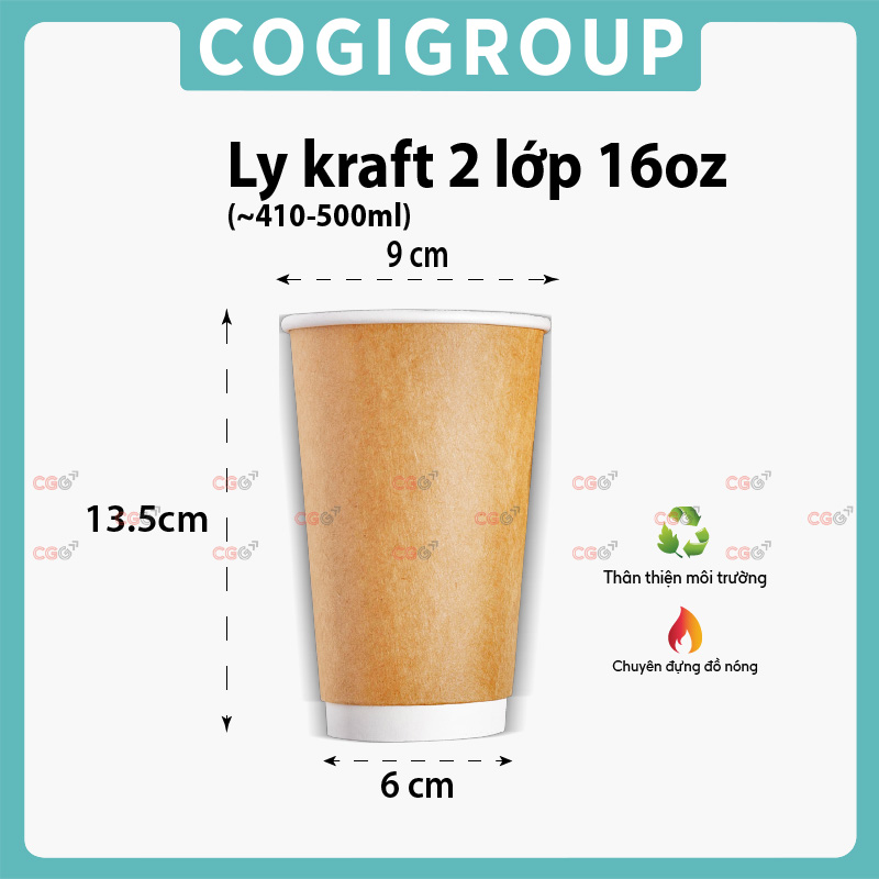 Ly Kraft 2 lớp 16oz