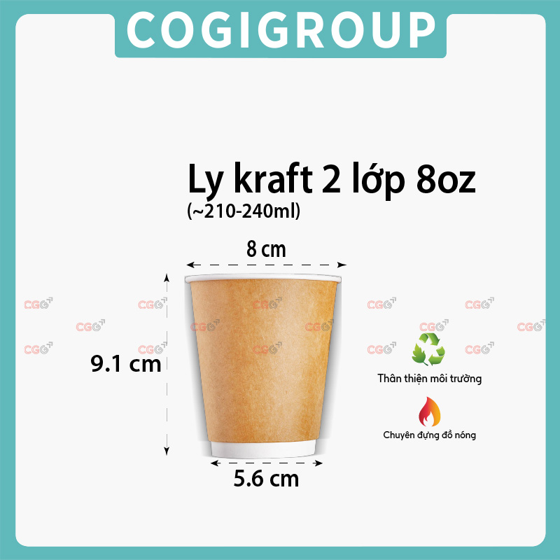 Ly Kraft 2 lớp 8oz