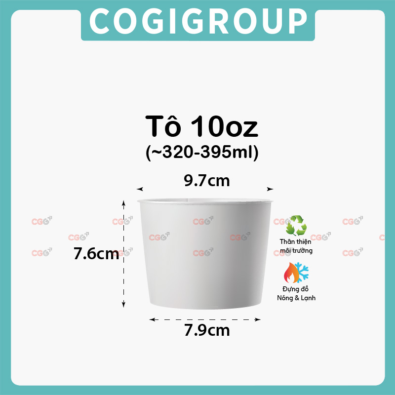 Tô giấy trắng 10oz