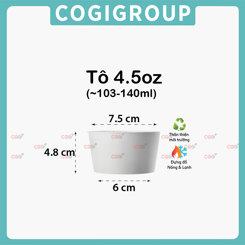 Tô giấy trắng 4.5oz