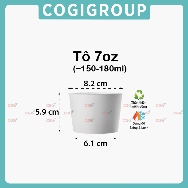 Tô giấy trắng 7oz